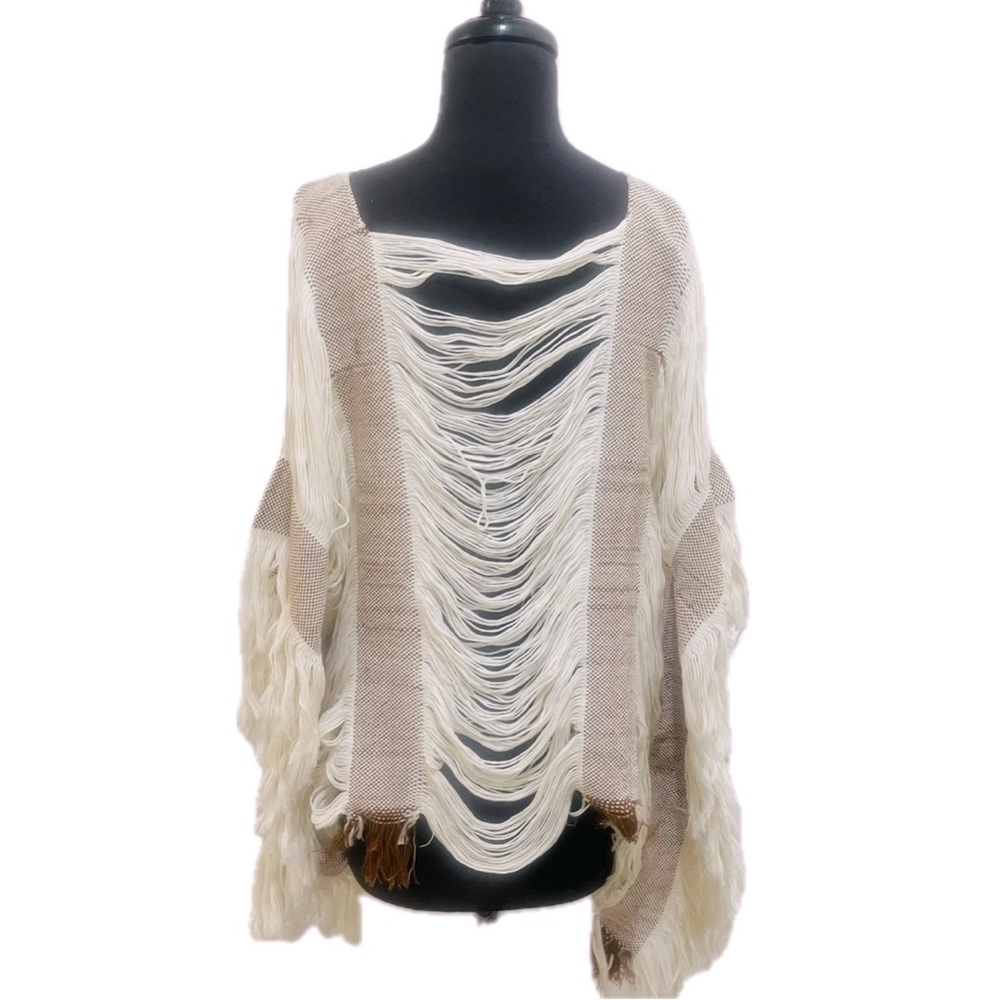 Handmade Boho Beach House Poncho Cover up